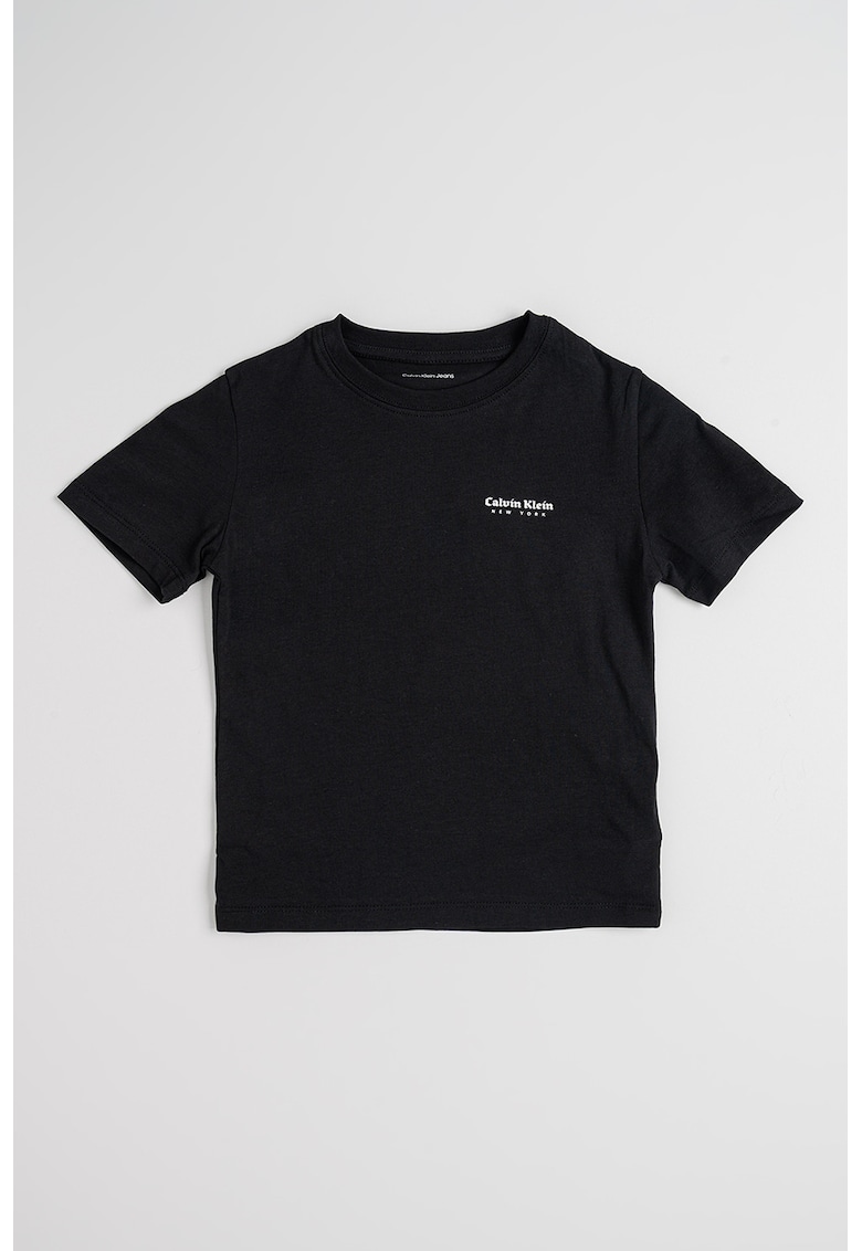 Tricou de bumbac cu logo - Negru