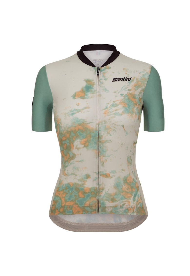 Tricou ciclism dama Marble - Verde/Bej