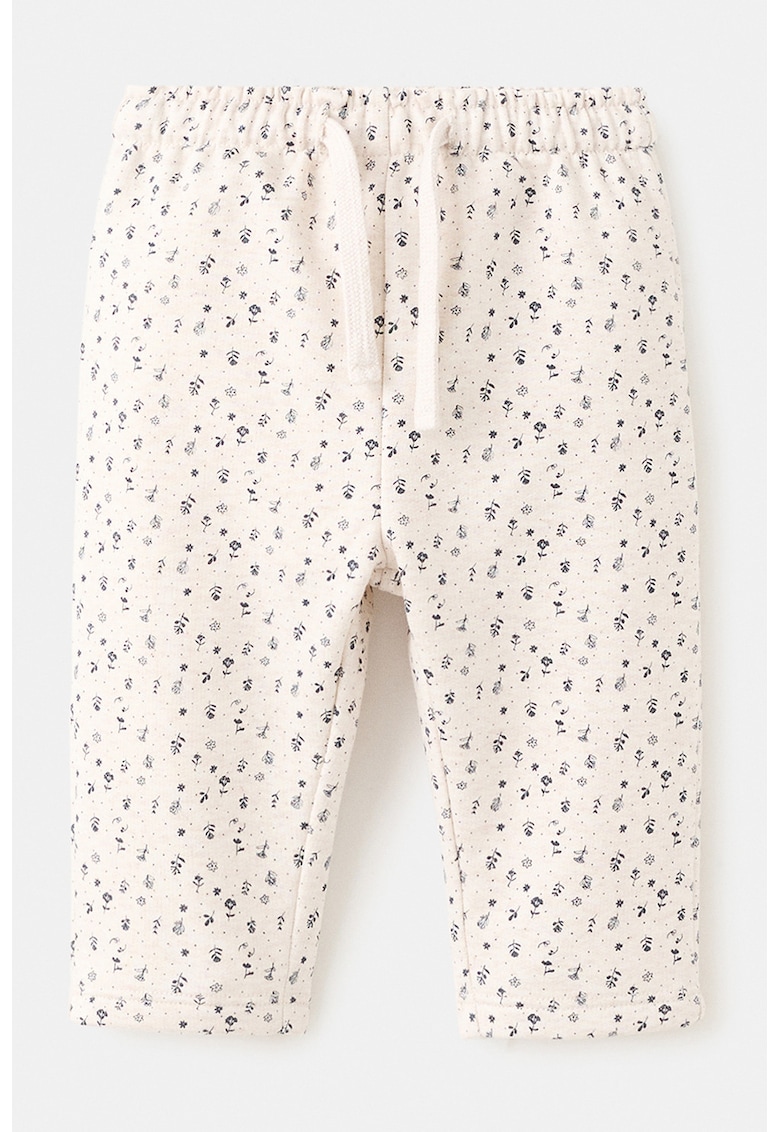 Pantaloni de trening cu model floral - Bej deschis