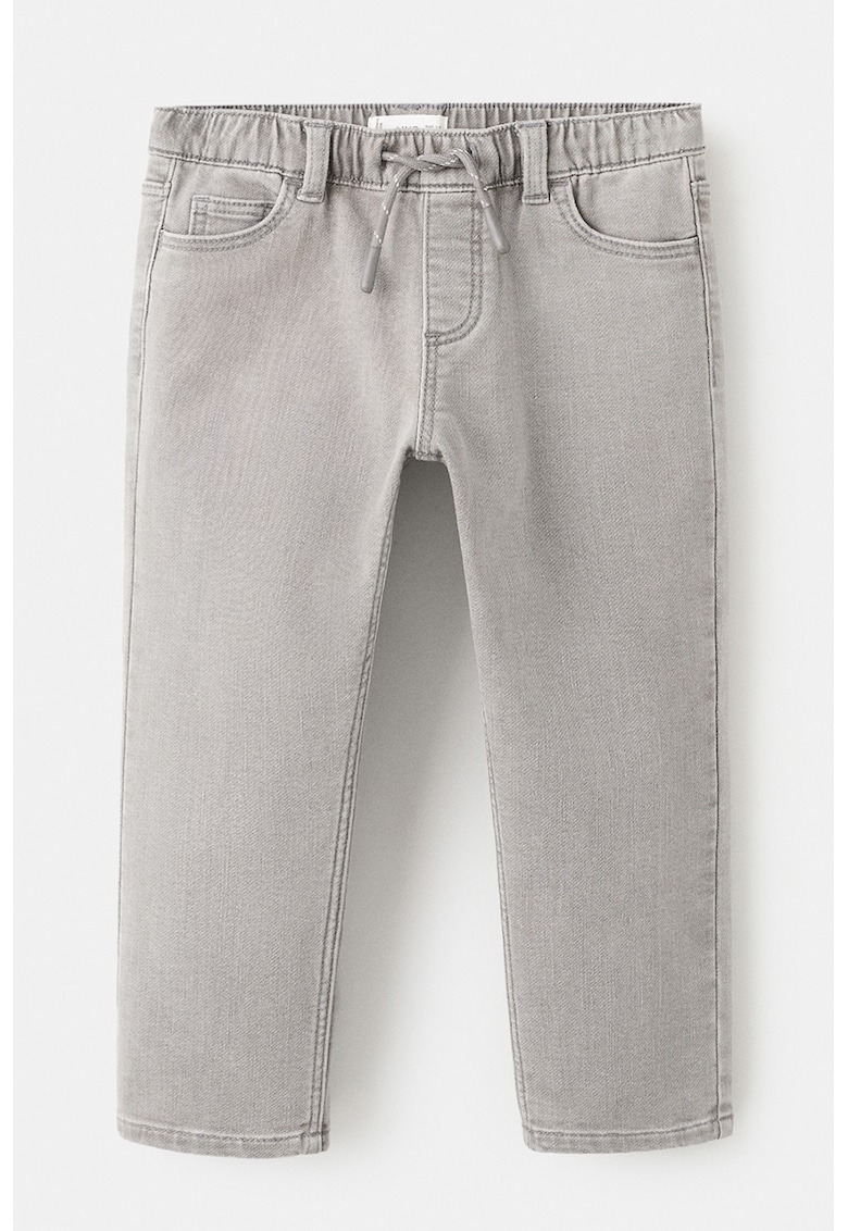 Blugi jogger cu talie ajustabila - Gri melange