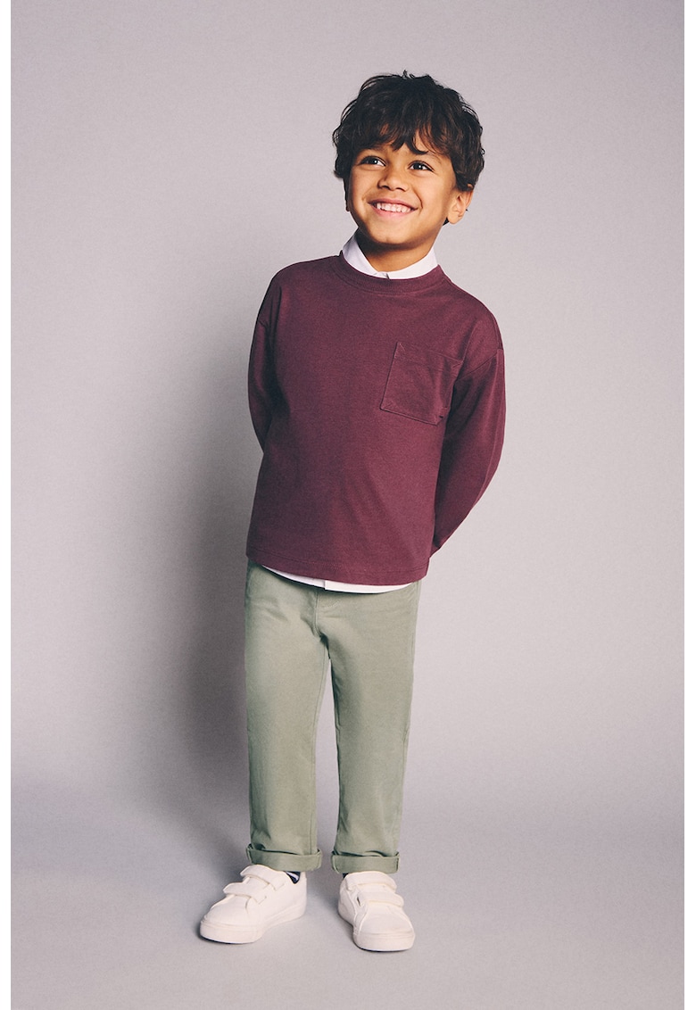Pantaloni chino cu talie medie - Verde pal