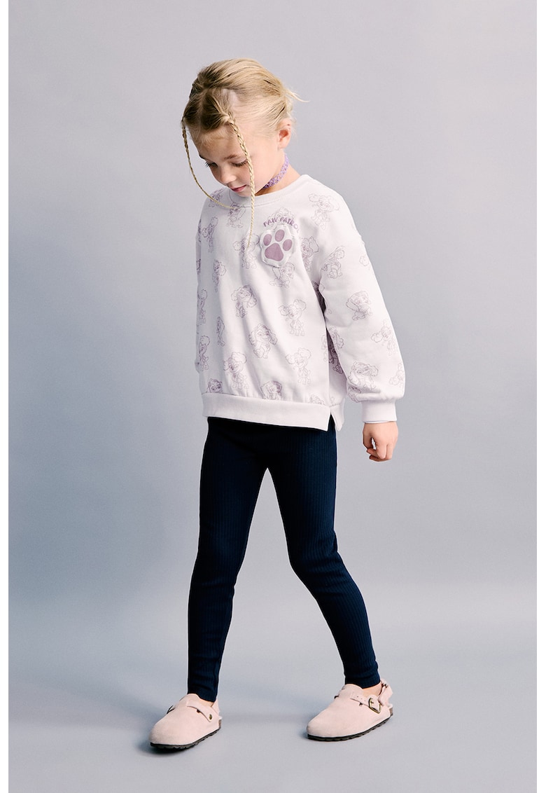 Colanti striati cu buzunar pe partea din spate - Bleumarin