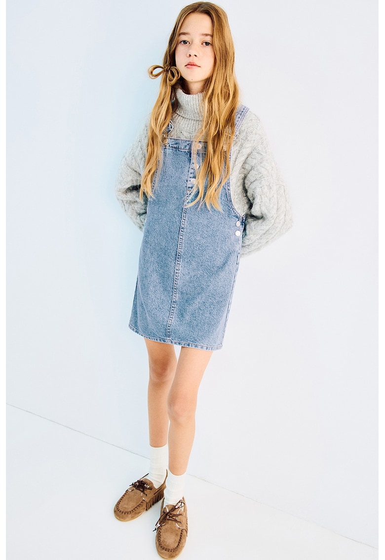 Sarafan scurt din denim - Albastru pastel