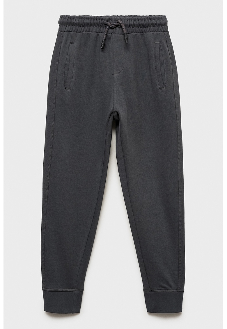 Pantaloni de trening din bumbac cu snur de ajustare - Gri inchis