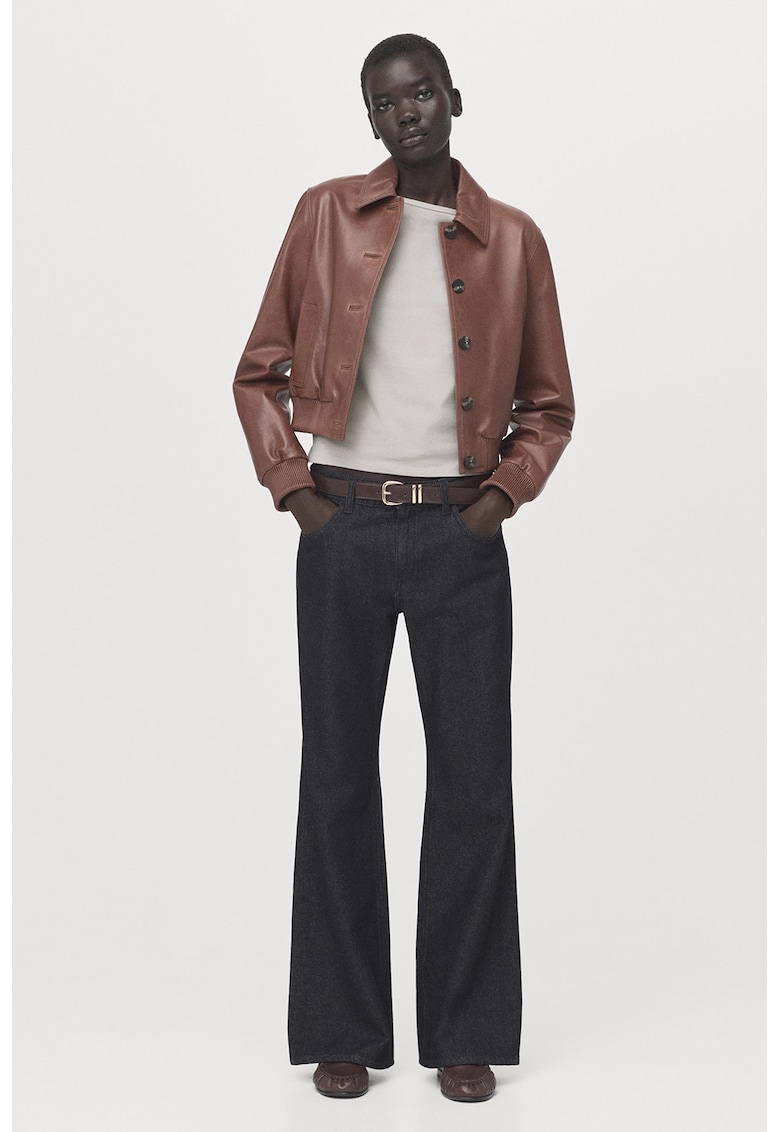 Bluza slim fit din amestec de bumbac - Gri deschis