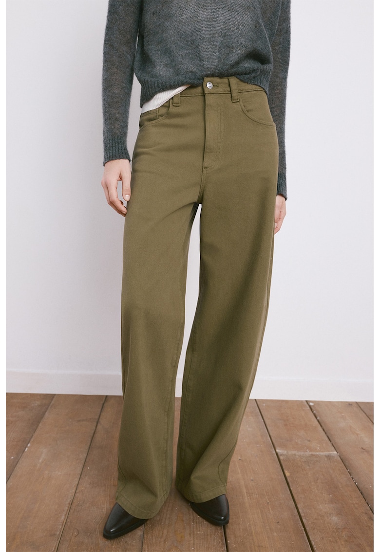 Blugi regular fit cu talie medie - Kaki