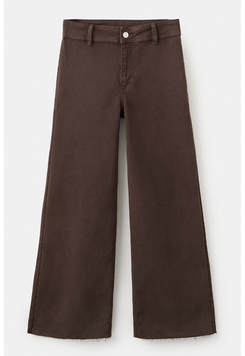 Blugi ampli cu talie medie - Maro inchis