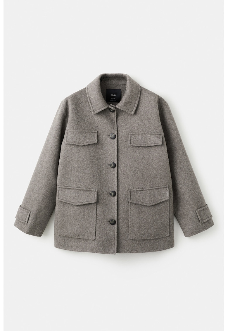 Haina regular fit din amestec de lana - Gri melange