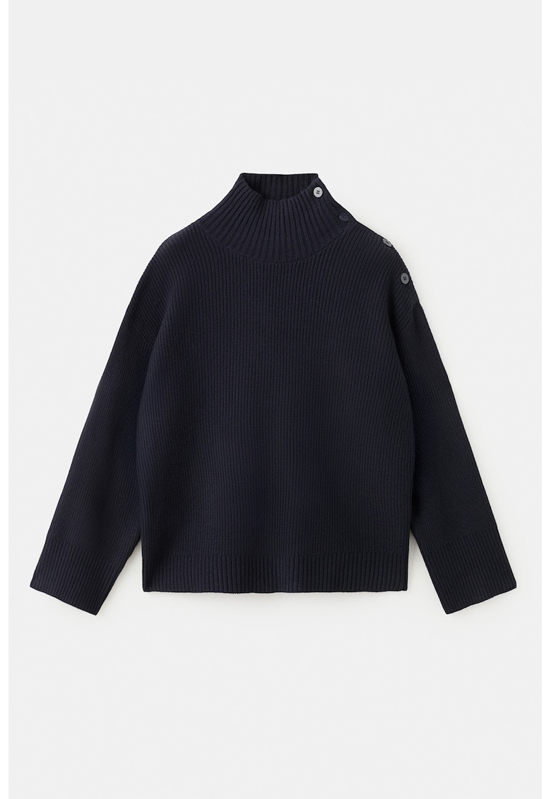 Pulover lejer cu guler inalt - Albastru ultramarin