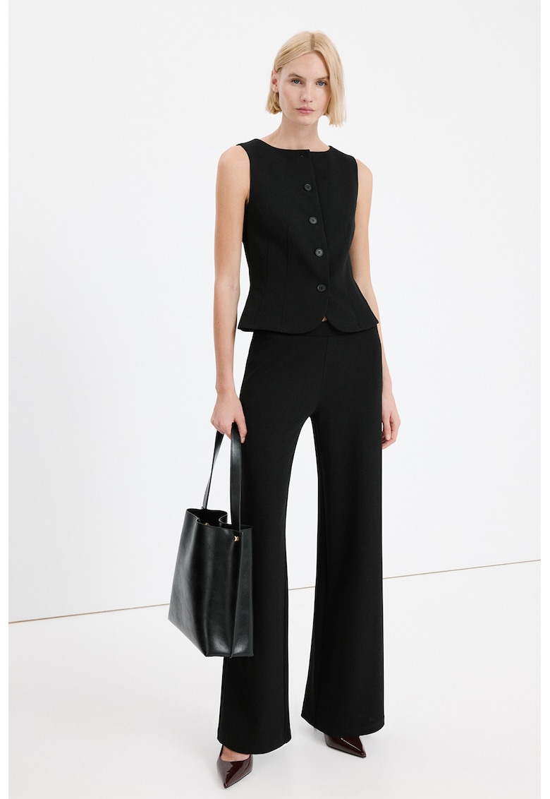Pantaloni uni drepti - Negru