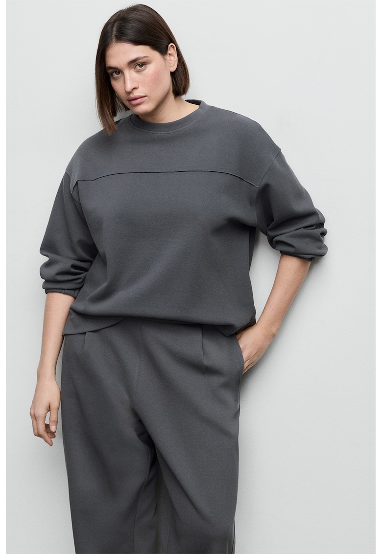 Bluza de trening cu mansete elastice - Gri inchis