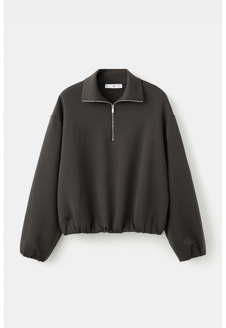 Bluza de trening cu fermoar scurt - Gri antracit