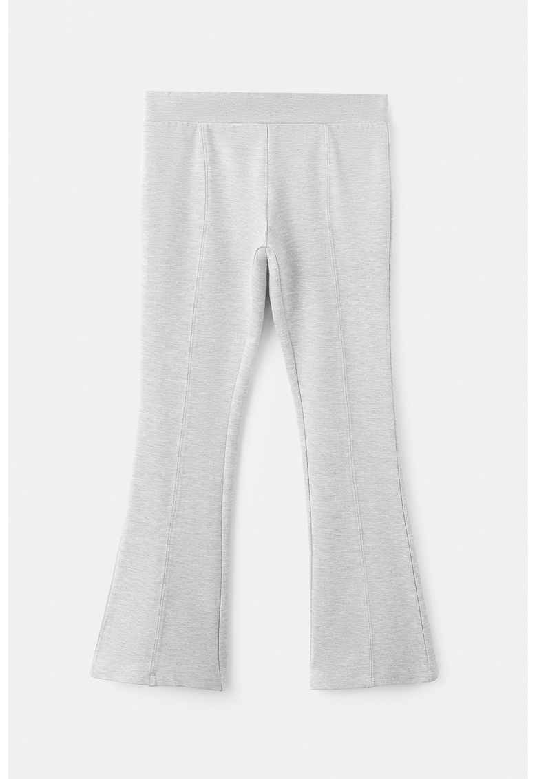 Colanti evazati cu talie elastica - Gri deschis melange