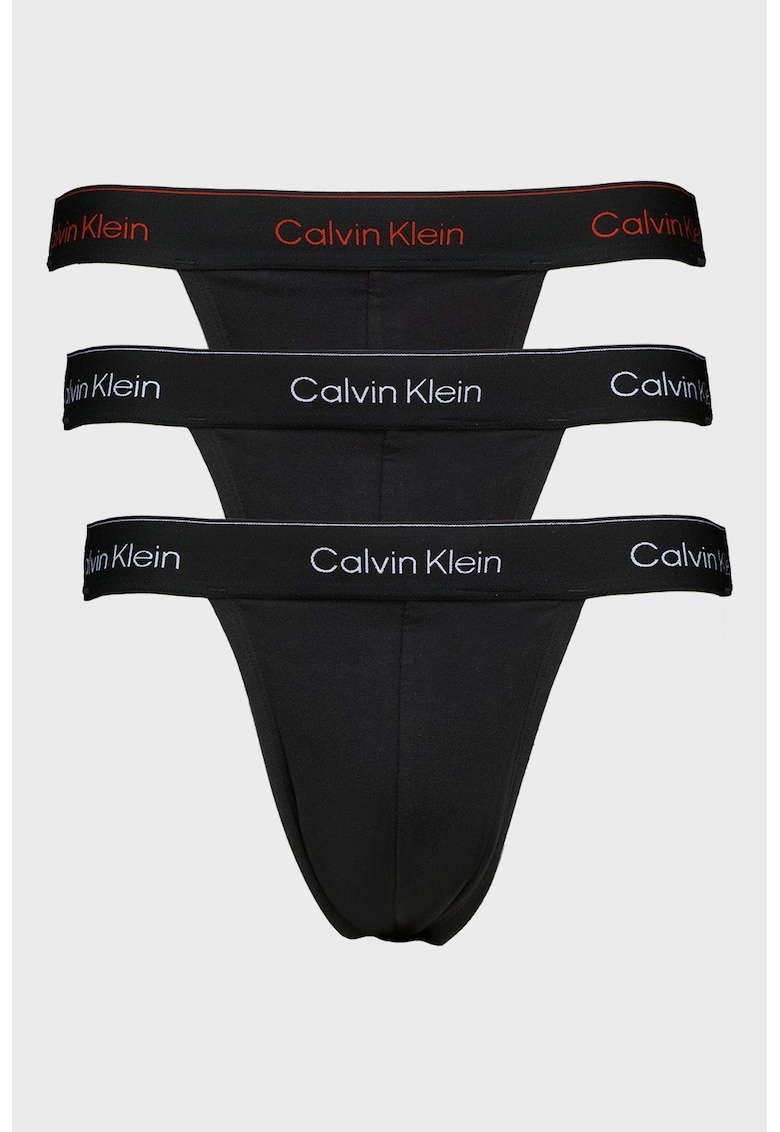 Set de chiloti cu logo - 3 perechi - Negru