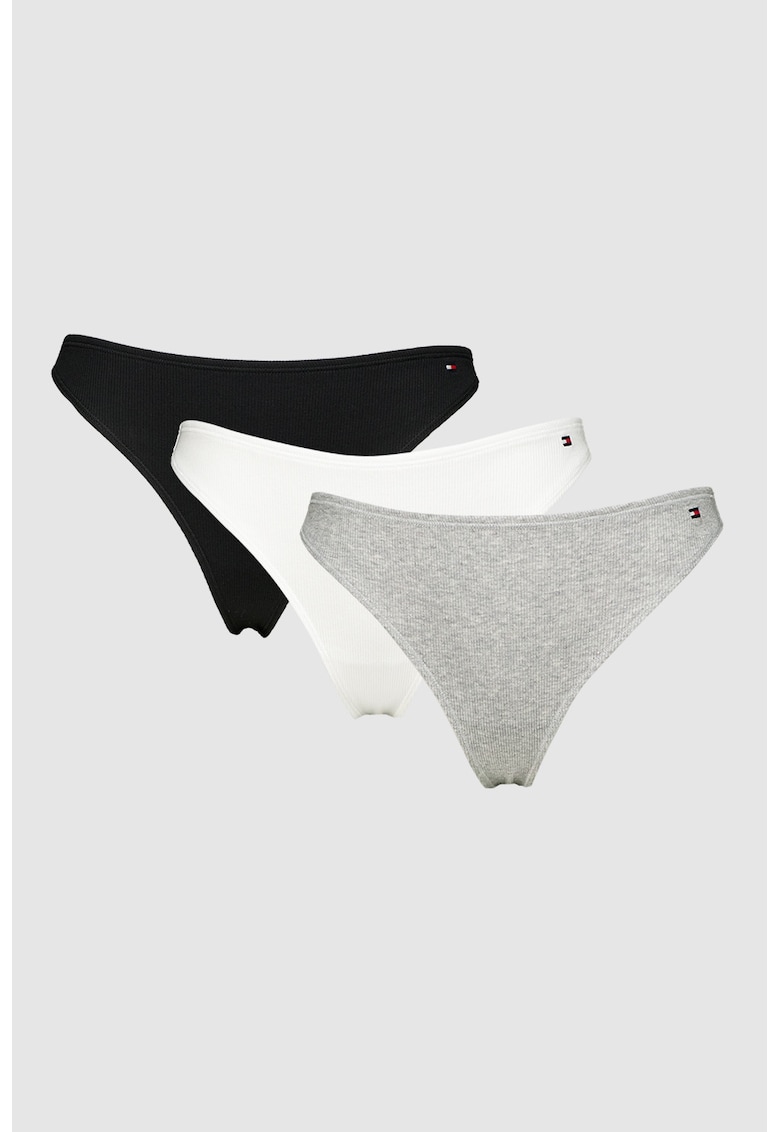 Set de chiloti tanga din amestec de bumbac - 3 perechi