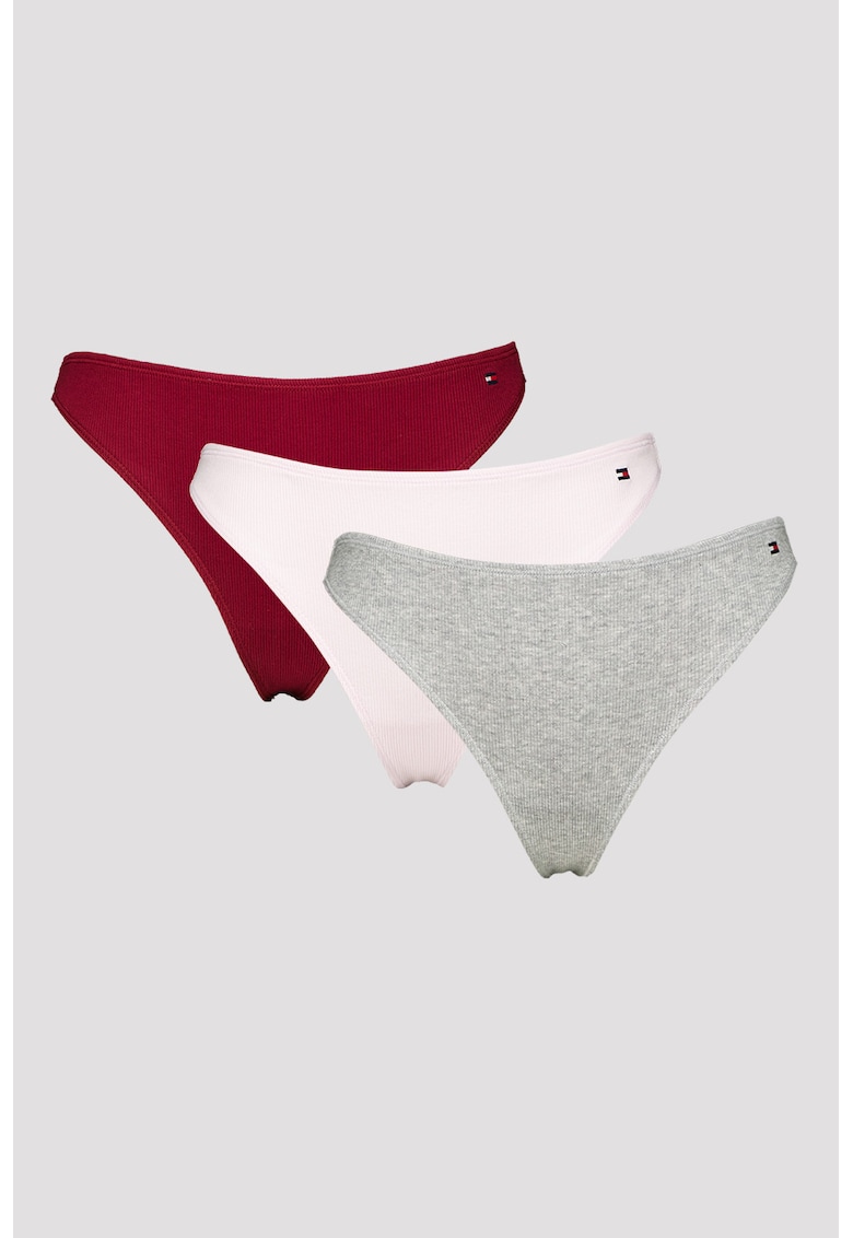 Set de chiloti tanga din amestec de bumbac - 3 perechi