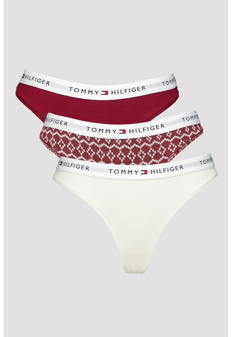 Set de chiloti tanga cu model tematic de Craciun - 3 perechi