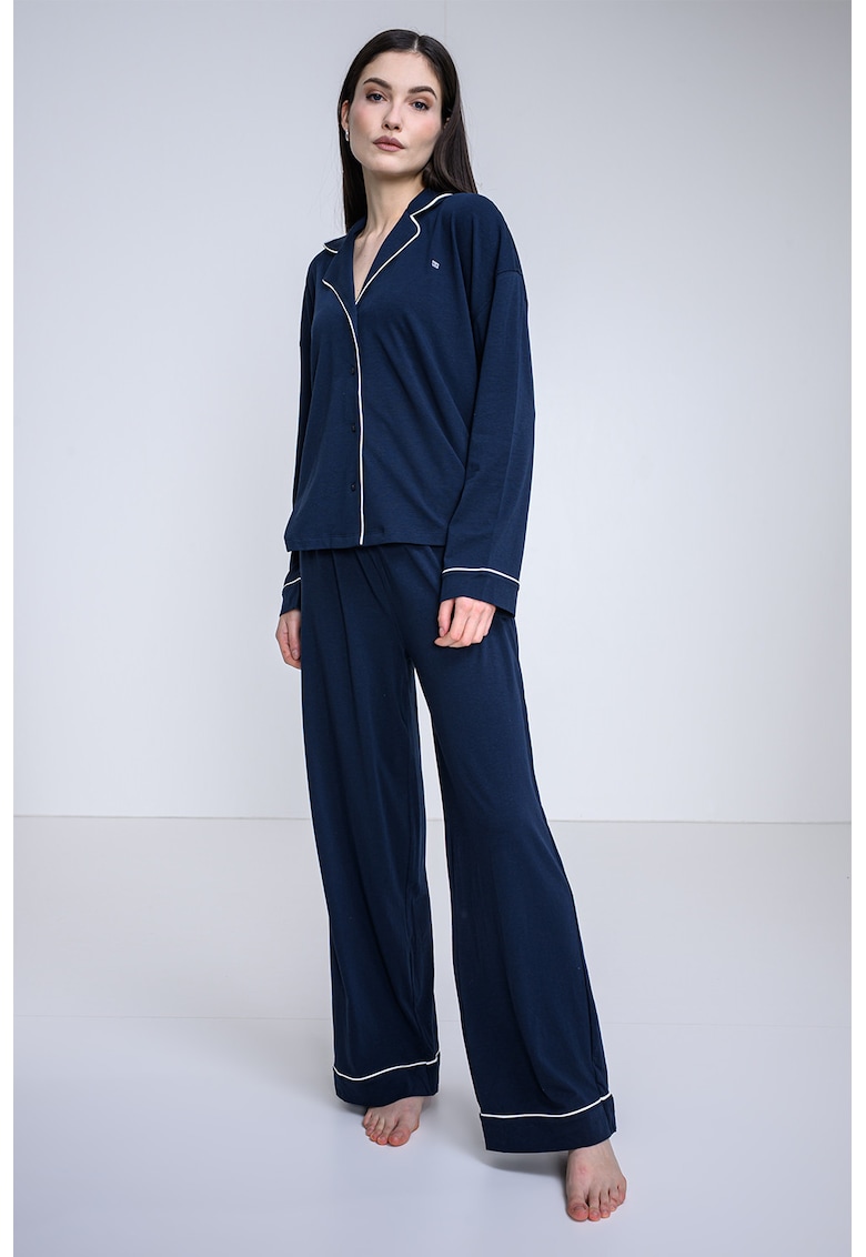 Pijama din amestec de modal si bumbac organic cu pantaloni lungi