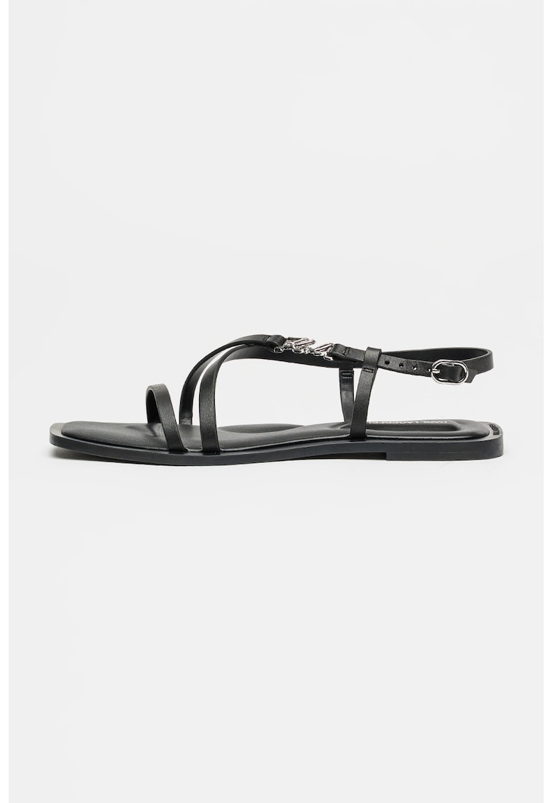 Sandale de piele cu catarame multiple Brio II - Negru