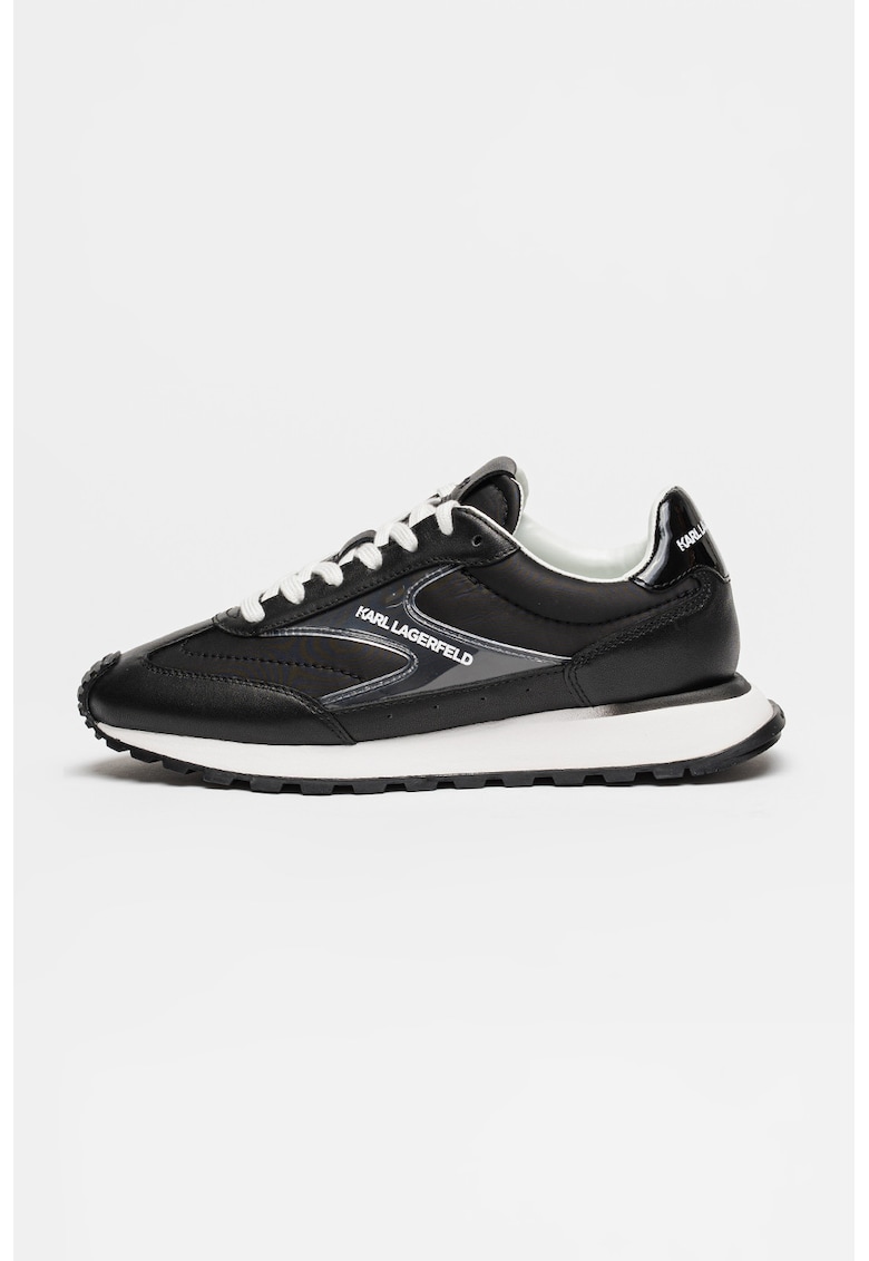 Pantofi sport de piele si material textil Kairo - Negru