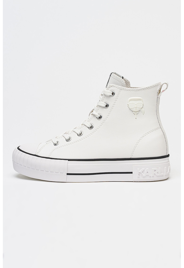 Pantofi sport inalti din piele Kampus - Alb optic