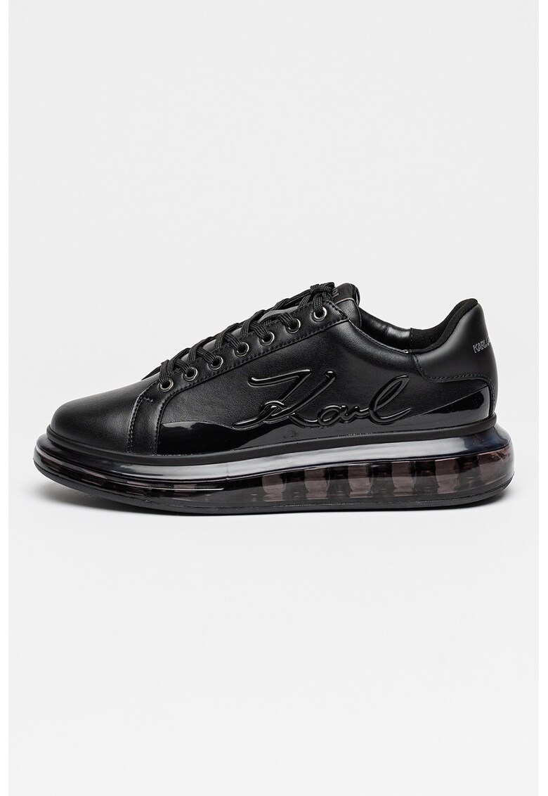 Pantofi sport din piele cu talpa cu amortizare - Negru