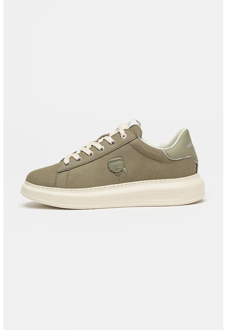 Pantofi sport de piele intoarsa cu logo Kapri - Verde stins