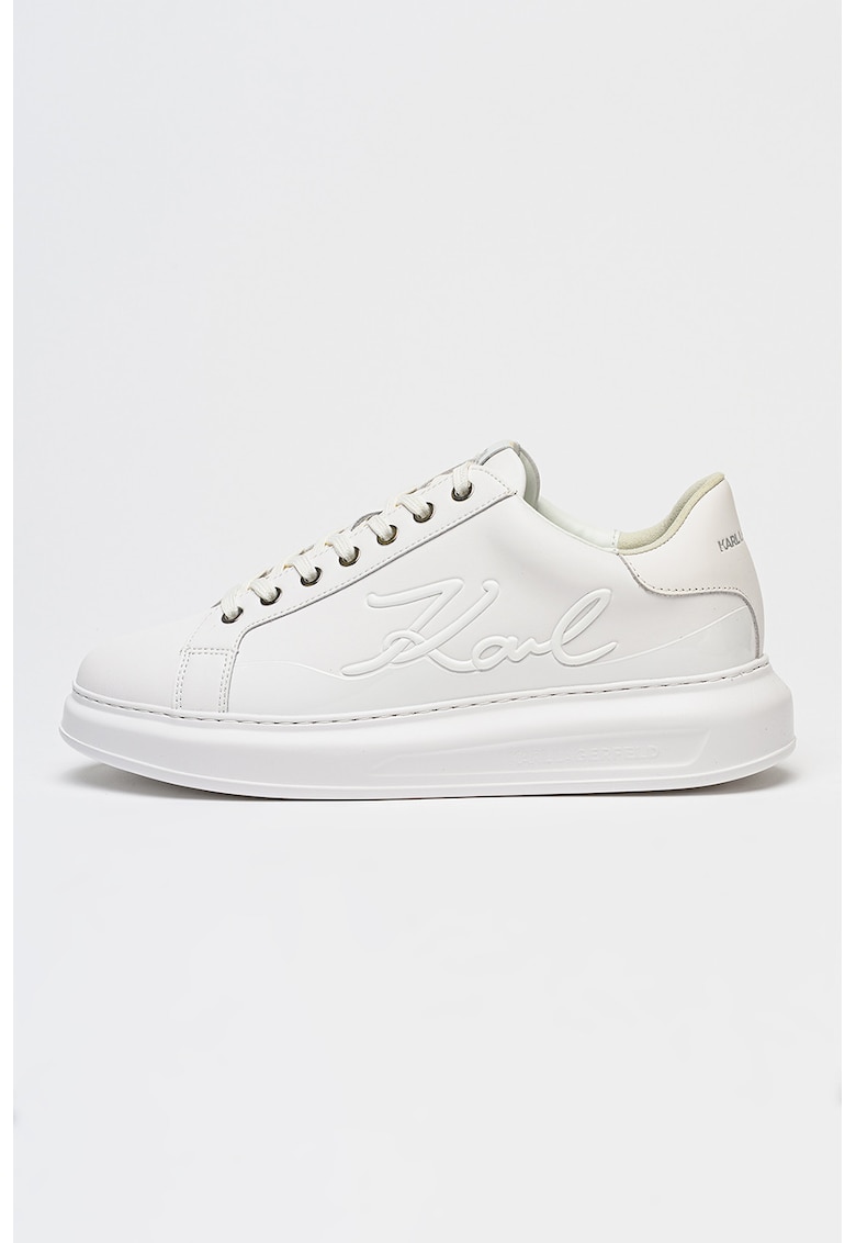 Pantofi sport din piele cu logo Kapri - Alb optic