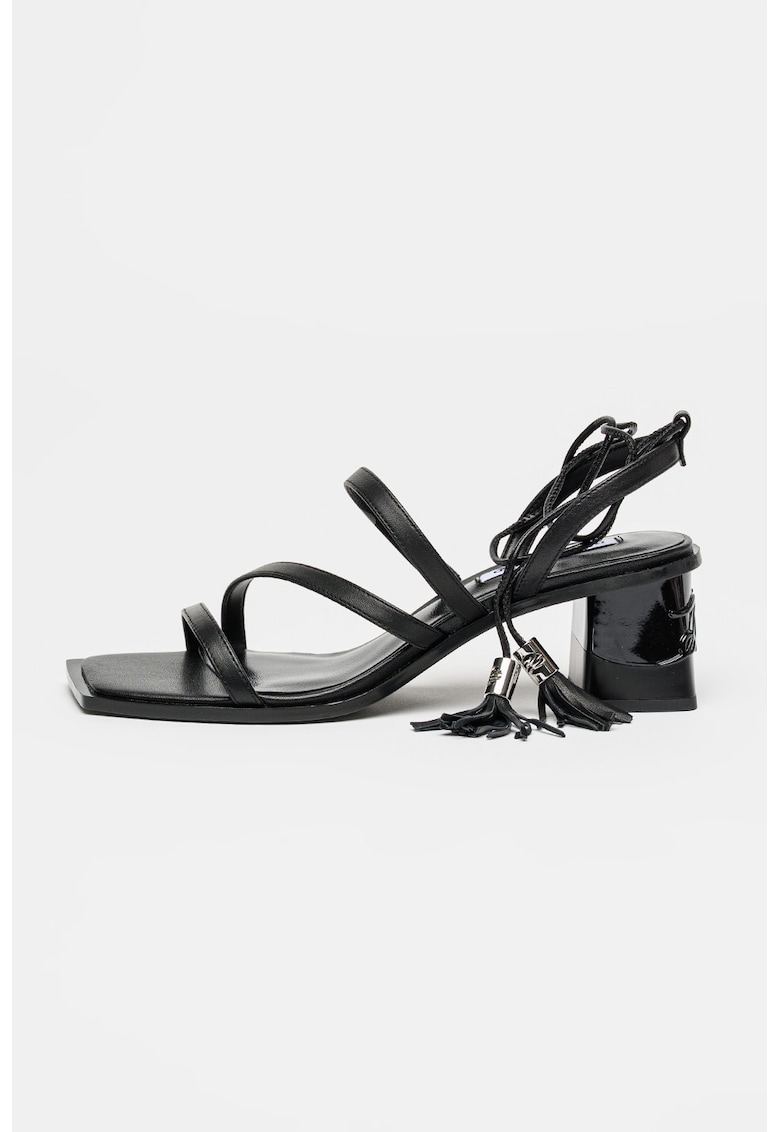 Sandale de piele cu barete multiple Kayla - Negru