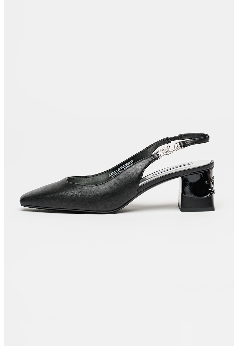 Pantofi slingback de piele Kayla - Negru