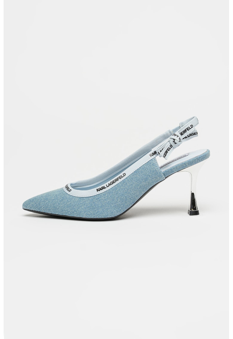 Pantofi slingback din denim Sienna - Albastru prafuit