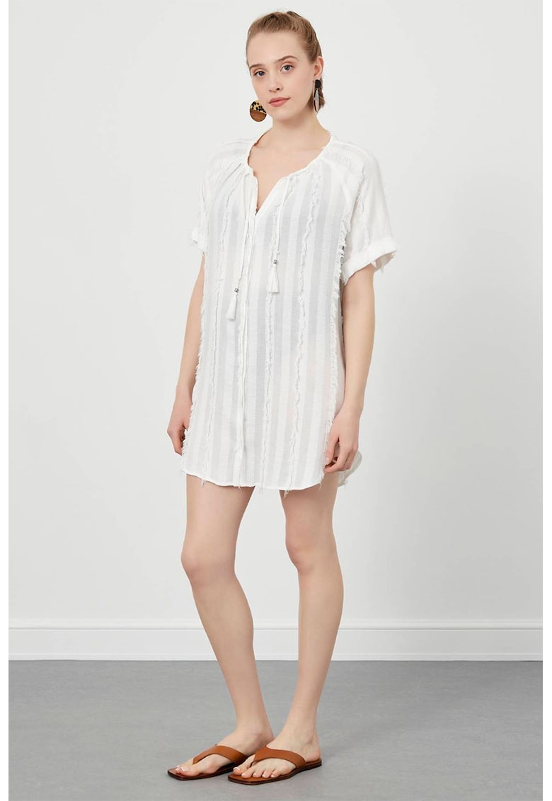 Chimono cu maneci scurte si franjuri - fara inchidere