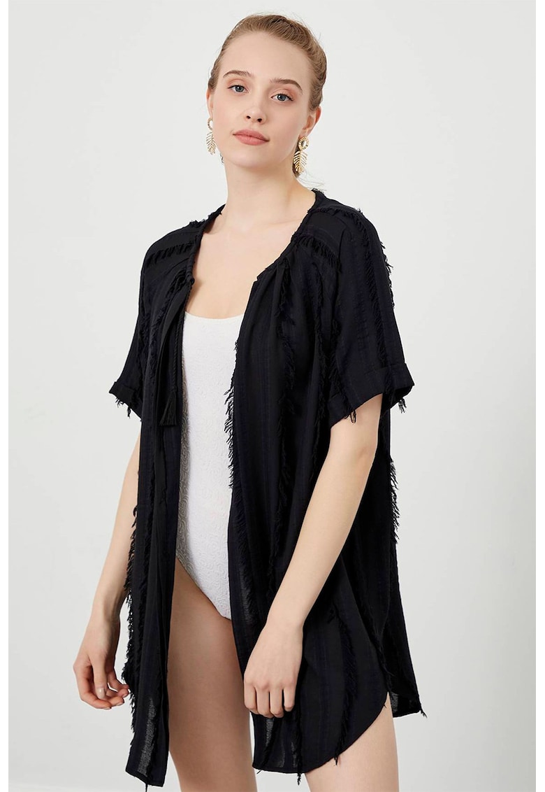 Chimono cu maneci scurte si franjuri - fara inchidere