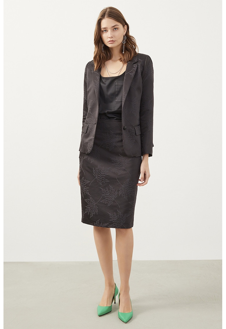 Sacou cu model brodat - Gri antracit