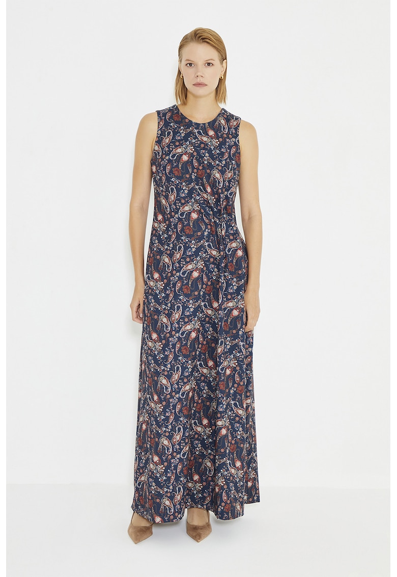 Rochie maxi cu model paisley - fara maneci