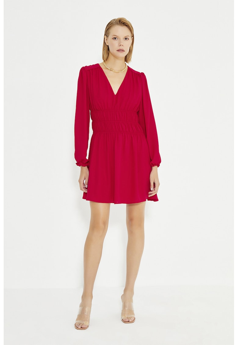 Rochie scurta cu decolteu si talie transparenta