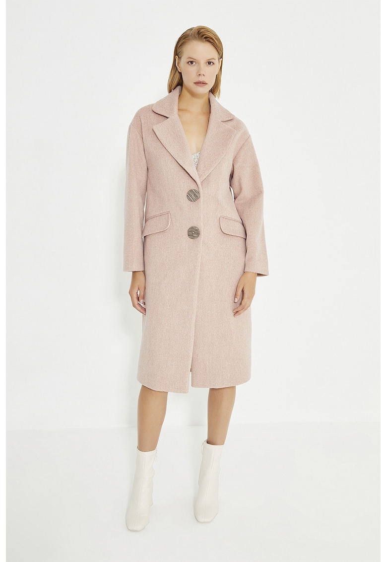 Palton din amestec de lana cu croiala lejera
