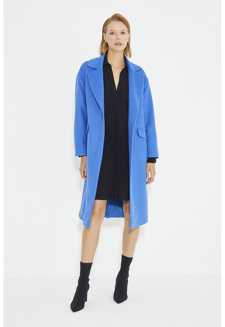 Palton din amestec de lana cu croiala lejera