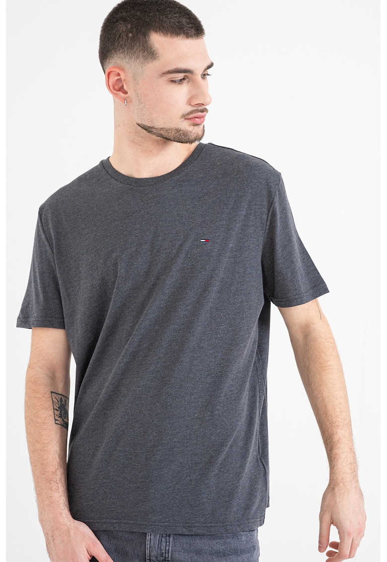 Tricou slim fit - Gri melange