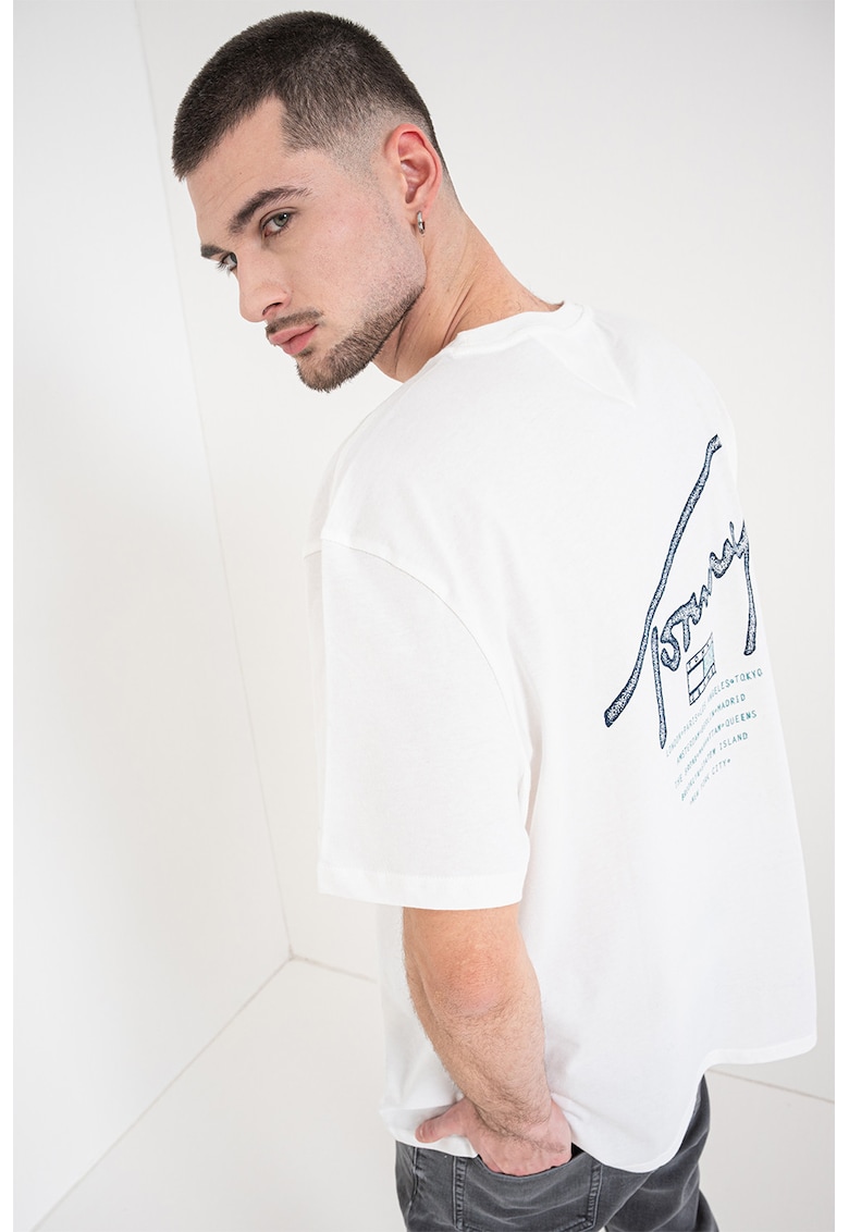 Tricou cu imprimeu logo - Alb murdar