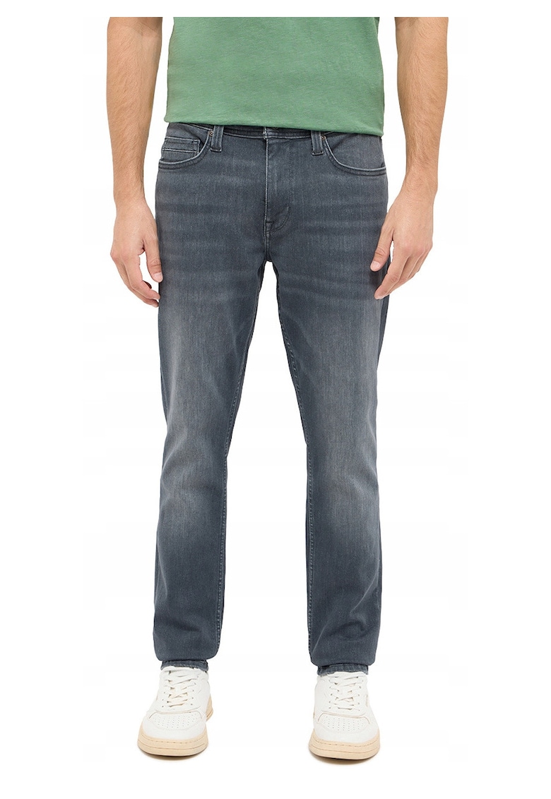 Blugi Barbati - Vegas Slim - Slim Fit - Talie Medie - Fermoar - Lungi - 5 Buzunare - Bumbac - Elastan - W32-L32 US - Gri Inchis