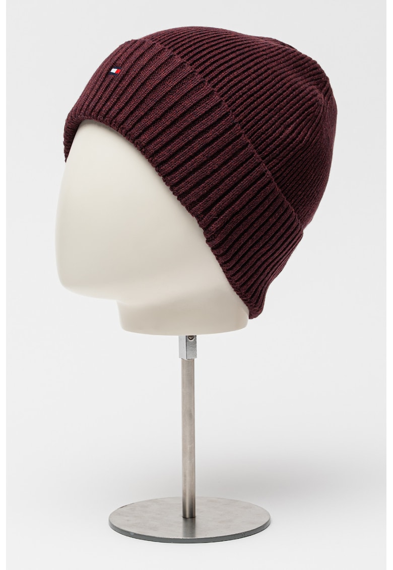 Caciula elastica din amestec de bumbac organic - Violet pruna