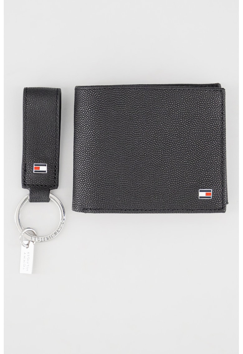 Set de portofel de piele si breloc Flag