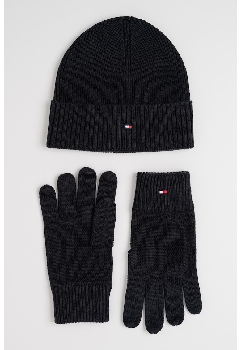 Set de manusi si caciula din amestec de casmir Flag