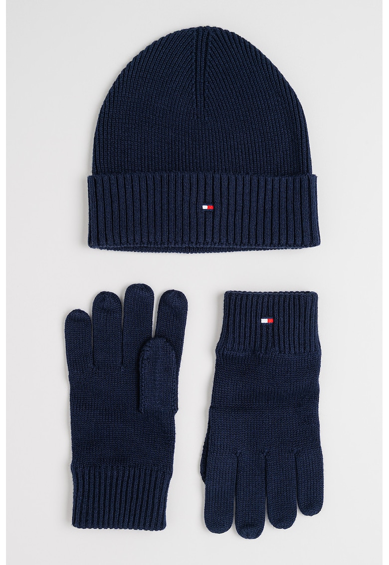 Set de manusi si caciula din amestec de casmir Flag