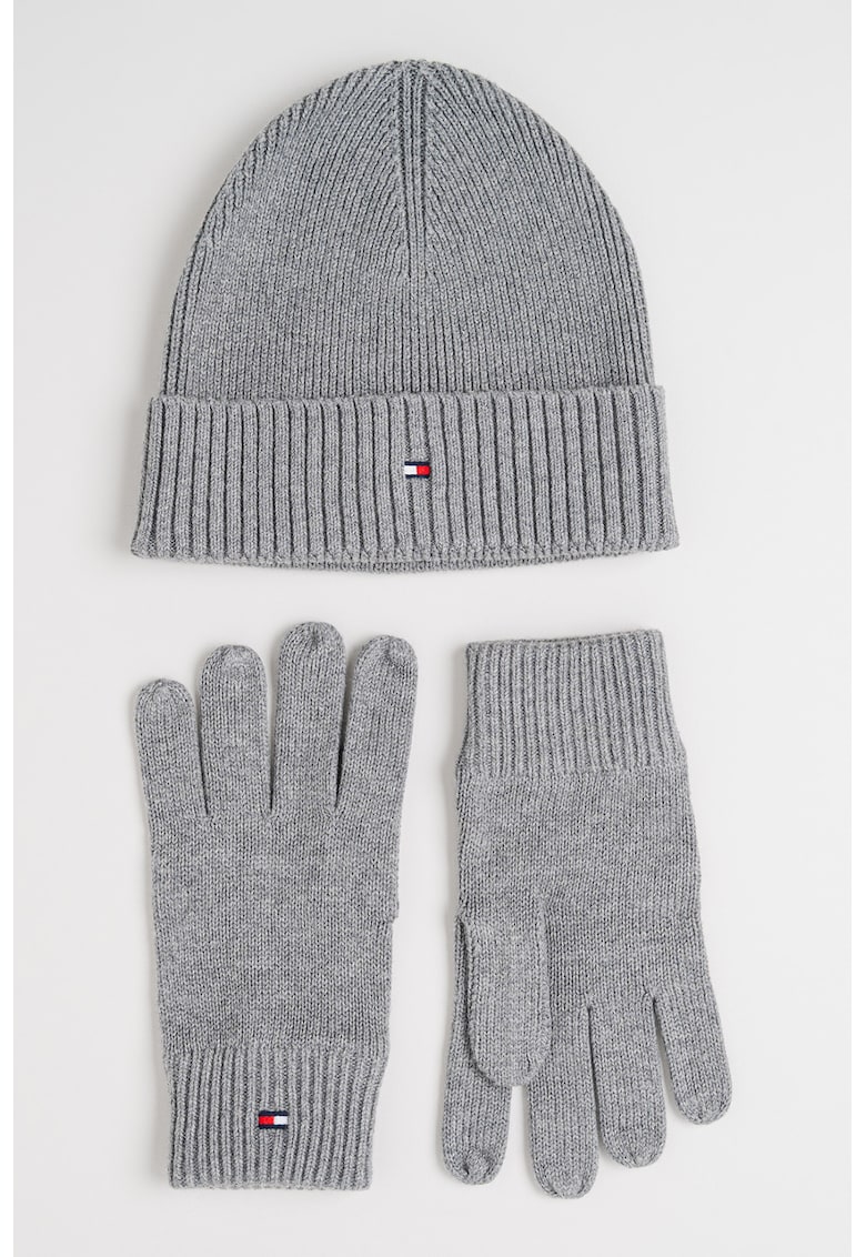 Set de manusi si caciula din amestec de casmir Flag