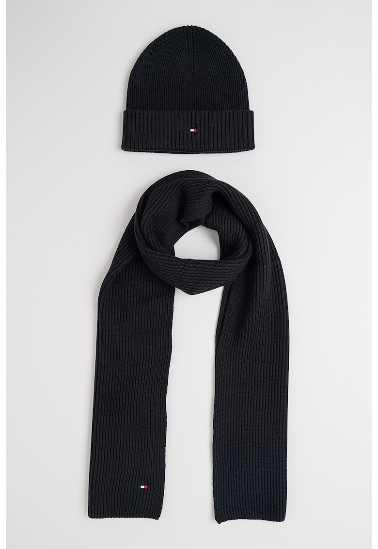 Set de caciula elastica si fular din amestec de casmir