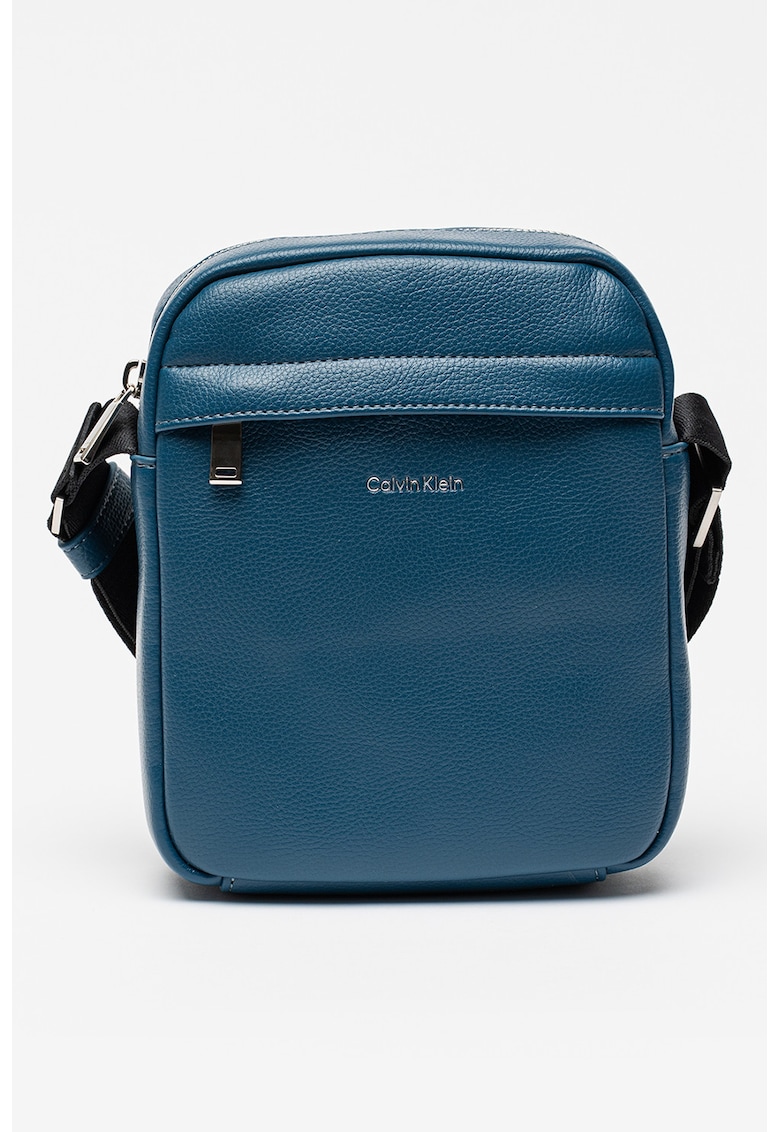 Geanta crossbody de piele ecologica - Albastru petrol