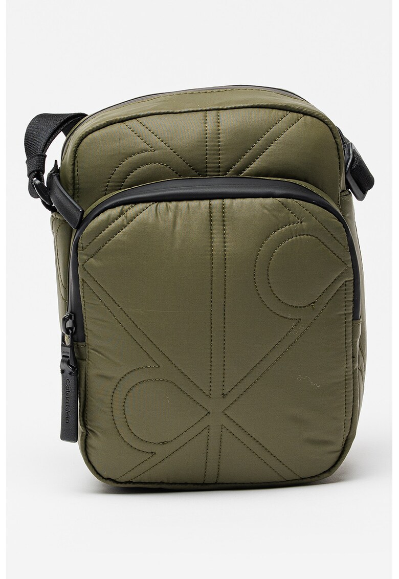 Geanta crossbody din material textil Puffer Report - Kaki pal