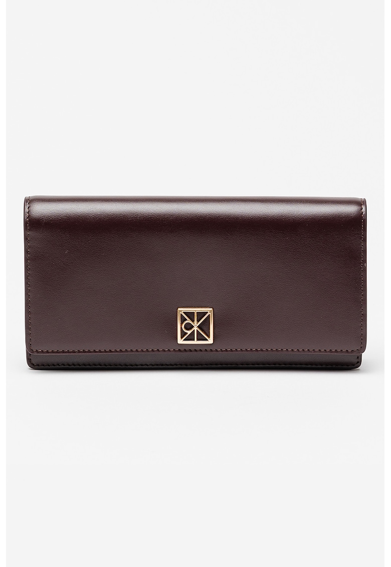 Portofel de piele cu logo metalic